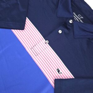 Vineyard Vines Performance Polo Shirt Mens Large Stripe Golf Activewear Preppy